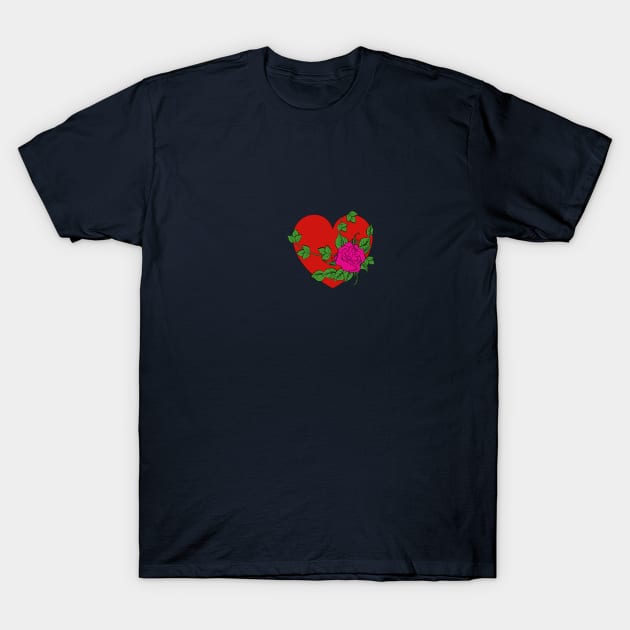 Heart & Rose T-Shirt by VinnyMoura